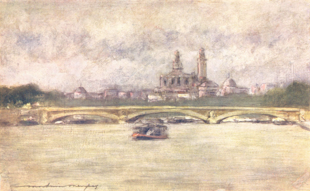 PARIS. Pont de L'Alma 1909 old antique vintage print picture